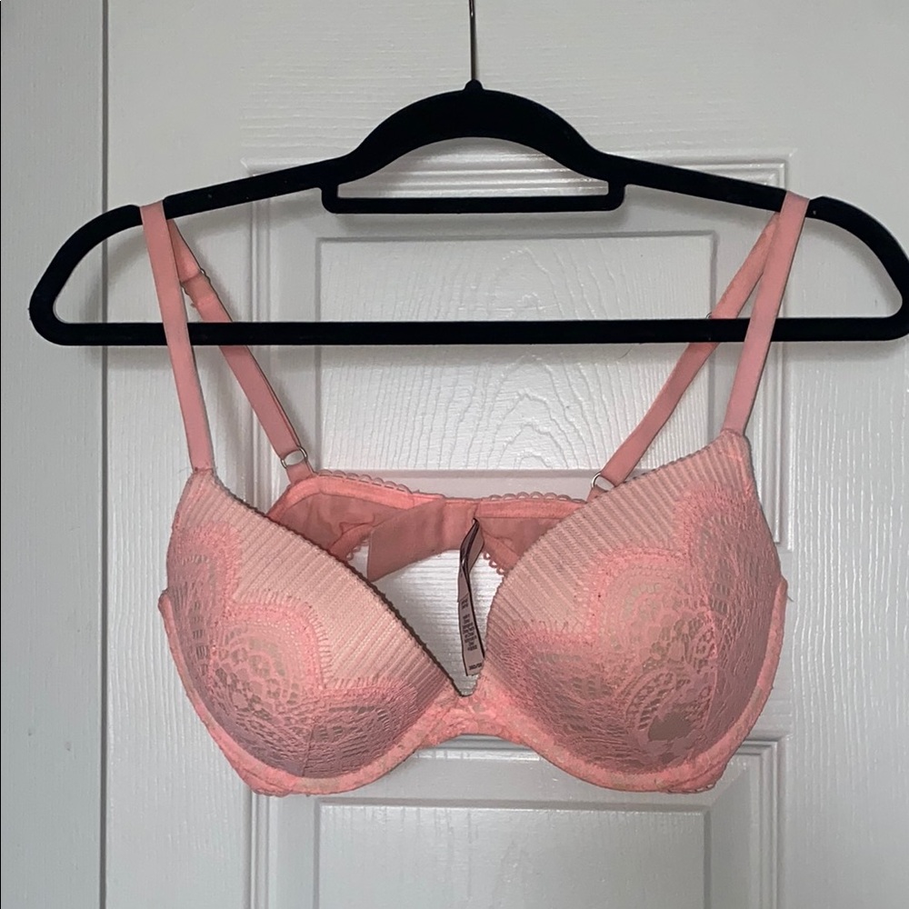 Victoria's Secret Pink Lace Bra with Padded Cups and Underwire Support